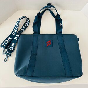 Peloton Blue Workout Bag Over the Shoulder Crossbody Zip Closure Inner Pocket Wa